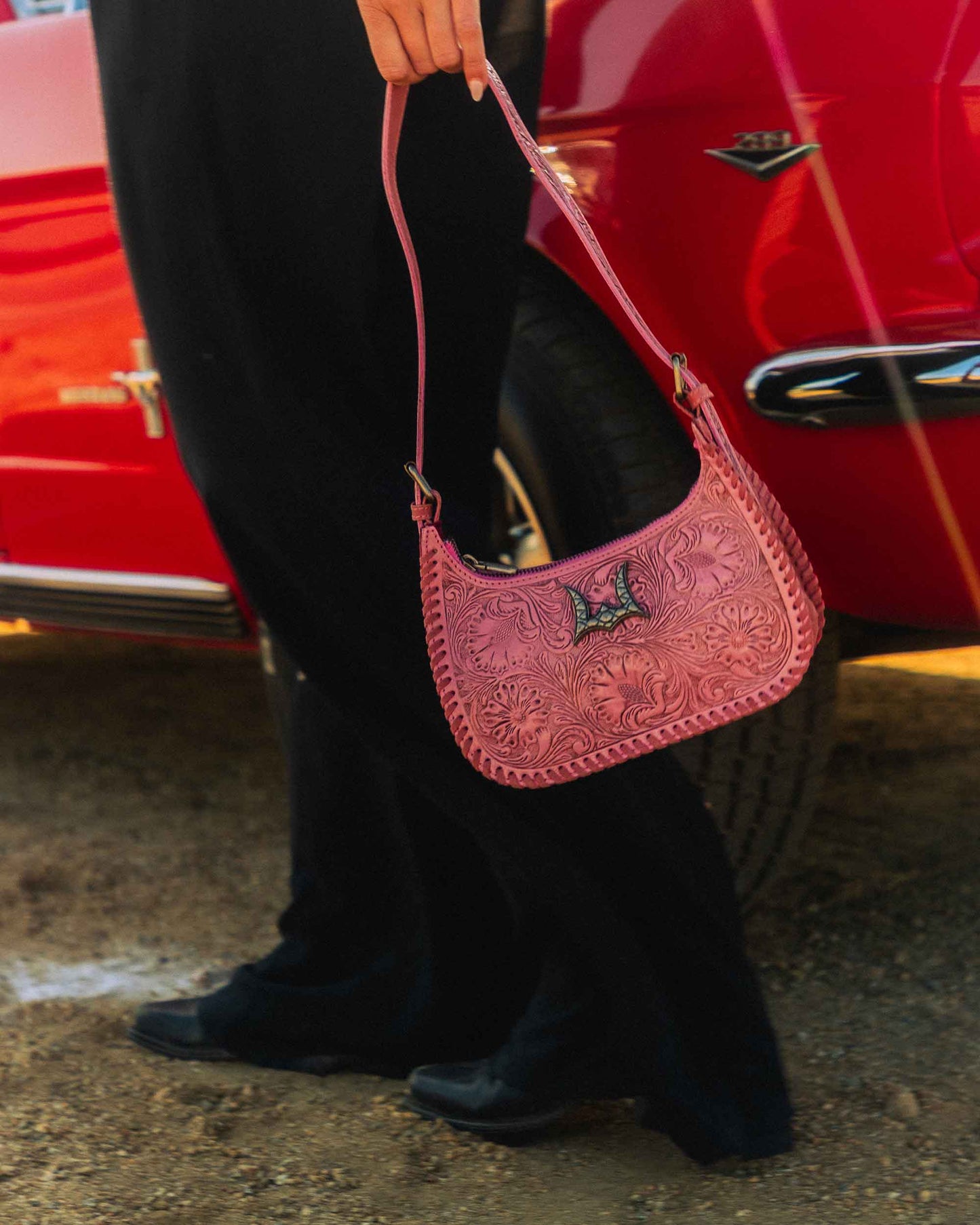 Loyal West - Dannia Medium Purse Pink - NaN / Pink Handtooled