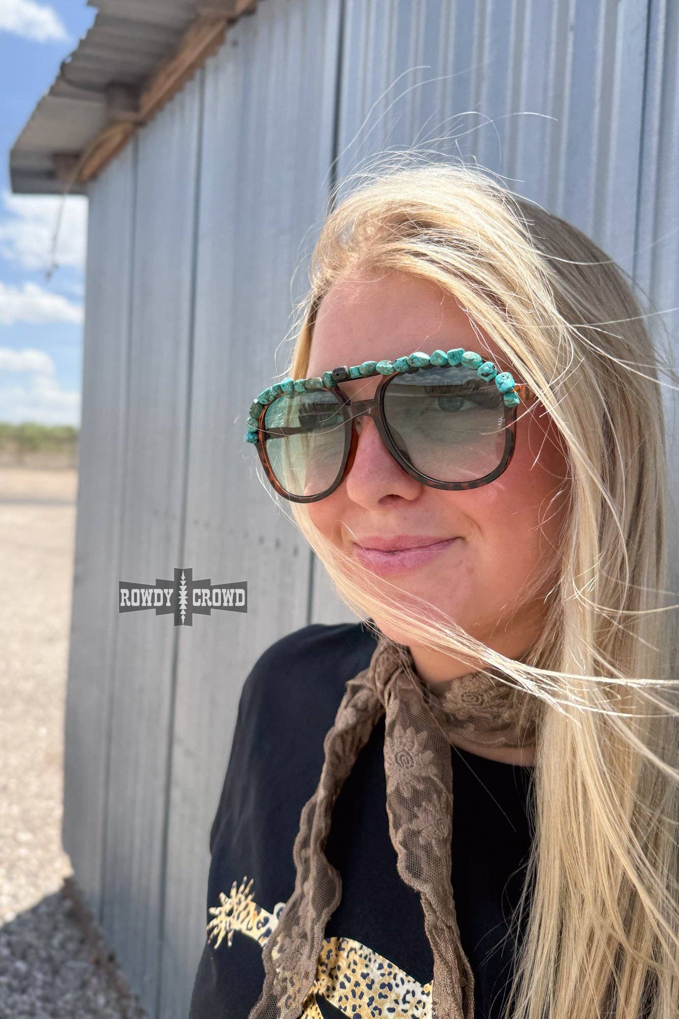 Rowdy Crowd Clothing - Sonoma Sunset Sunglasses - Turquoise Bridge