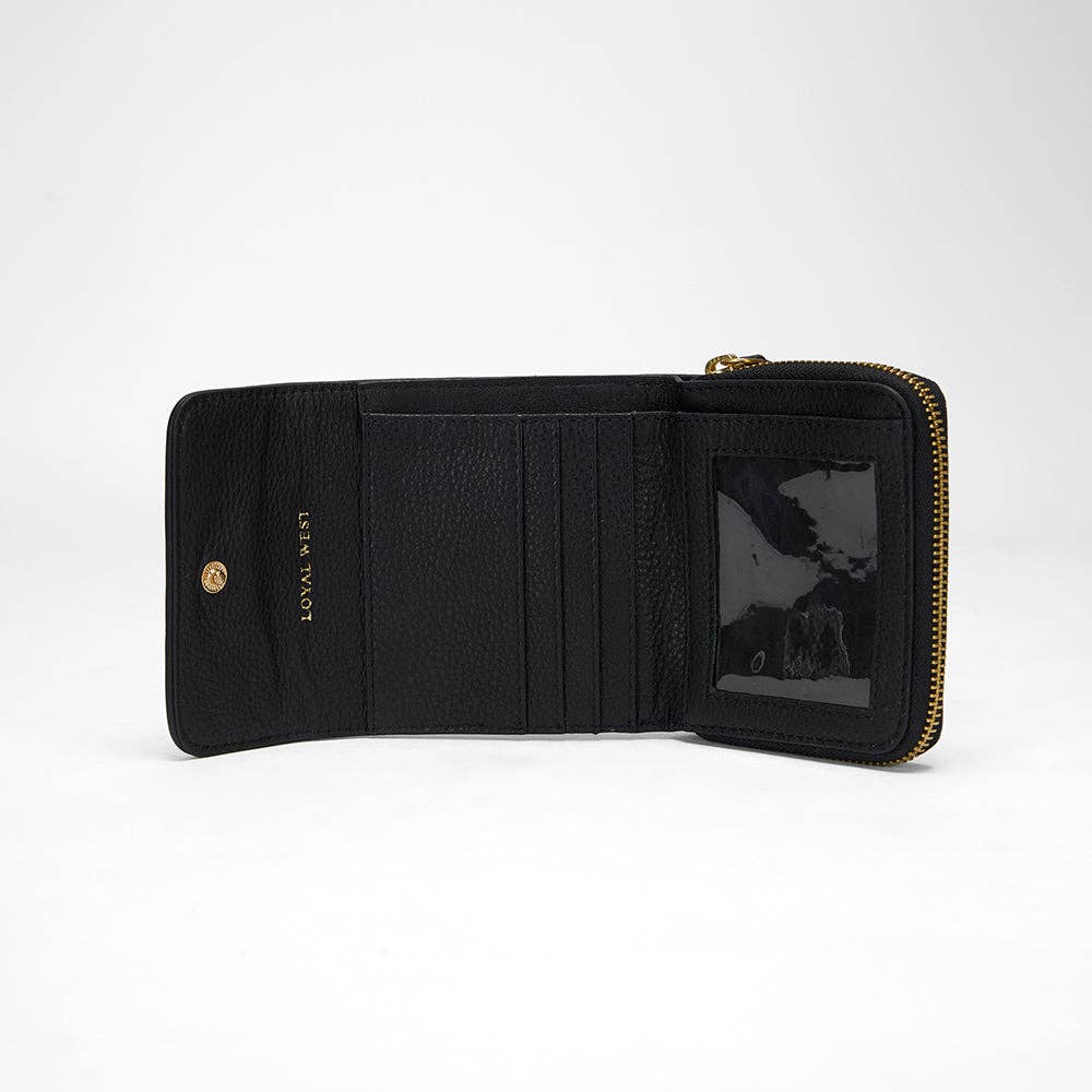 Myra Bag - Loyal West Sophia Card Holder In Black & White Cowhide - Single