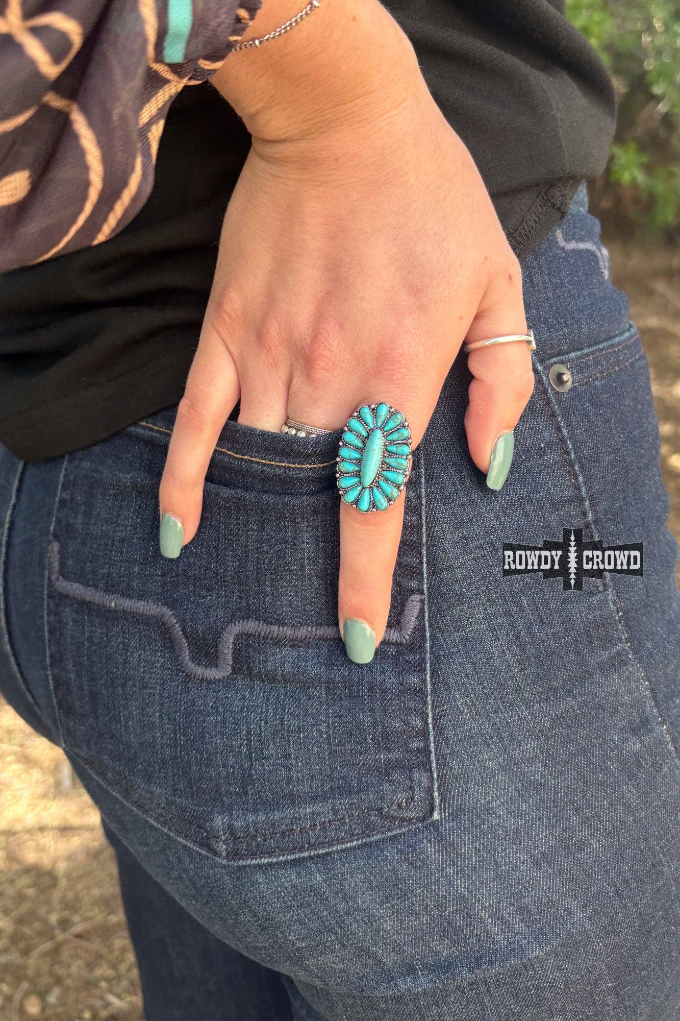Rowdy Crowd Clothing - Colorado Concho Scarf Slide/ Ring