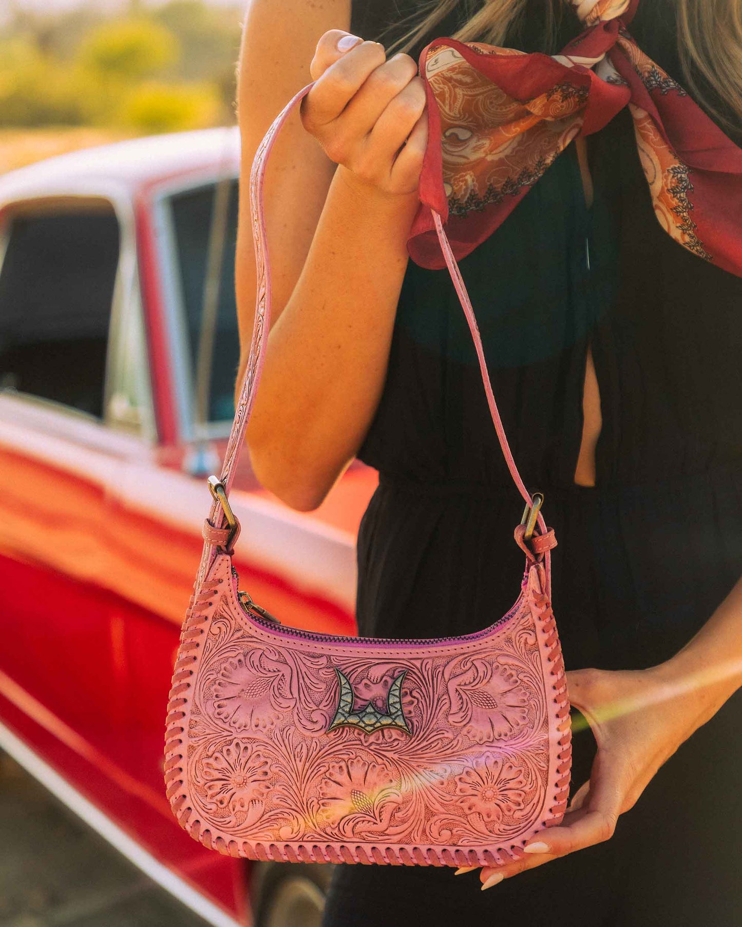 Loyal West - Dannia Medium Purse Pink - NaN / Pink Handtooled