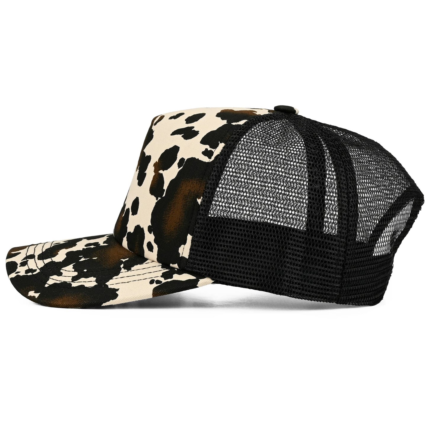 Hana - C.C Cow Pattern with Mesh Back Baseball Cap Trucker Hat - Cow