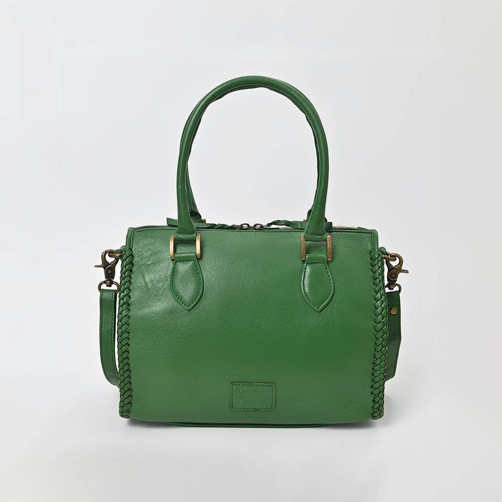 LS Western - Hair-On Hide Satchel Bag for Women Checkered Leather Handbag - ADBGM860B