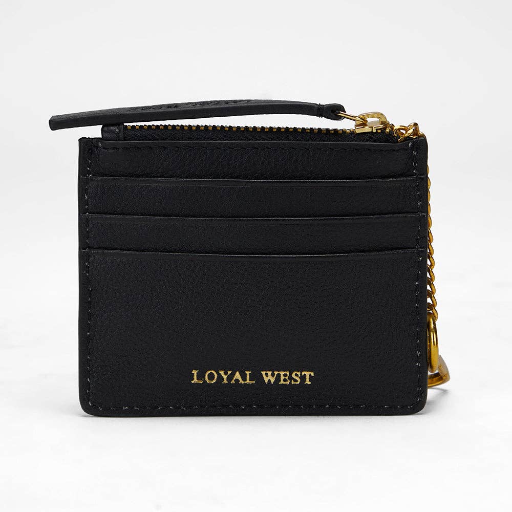 Myra Bag - Loyal West Sophia Credit Card Holder In Black & White Cowhide - Single