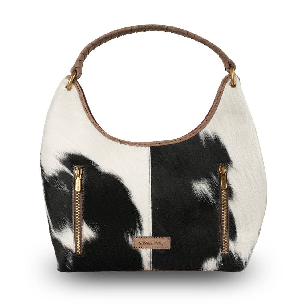 Myra Bag - LW Medium Purse - Black & White Cowhide - Black & White