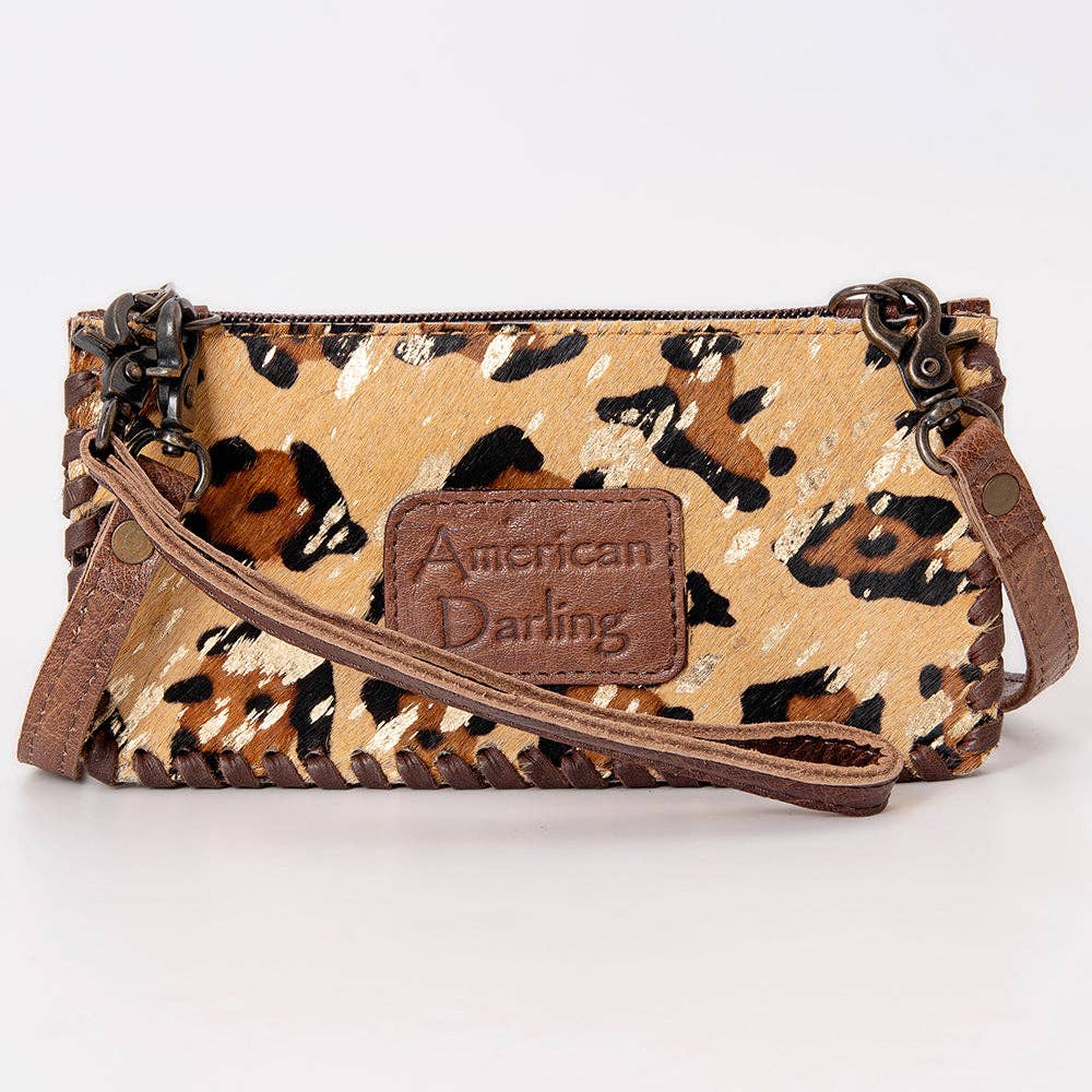 American Darling Handcrafted Braided Hair-On Cowhide Crossbody Bag - ADBG535CHEGO