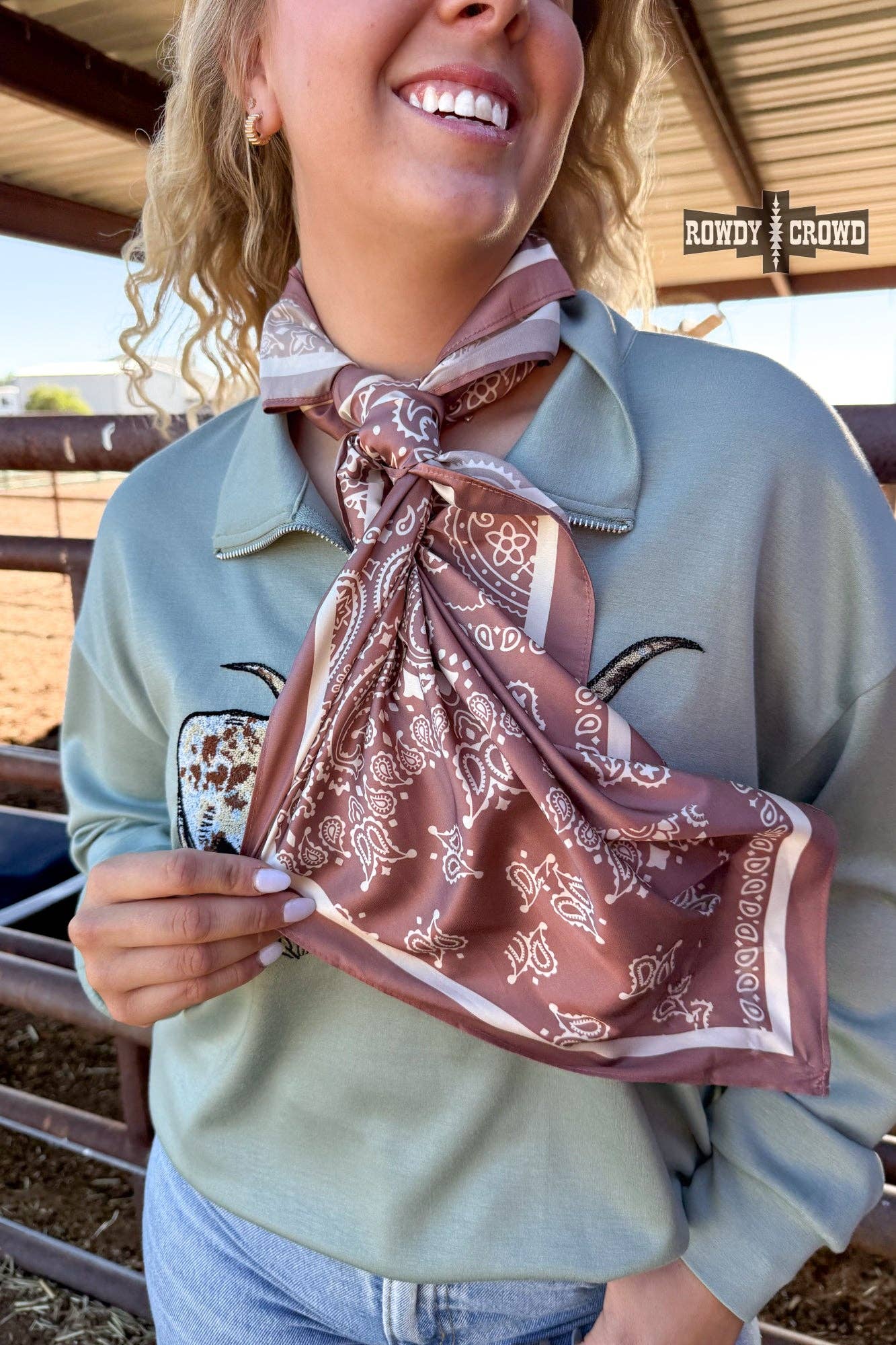 Rowdy Crowd Clothing - MOCHA Paisley Creek Wild Rag