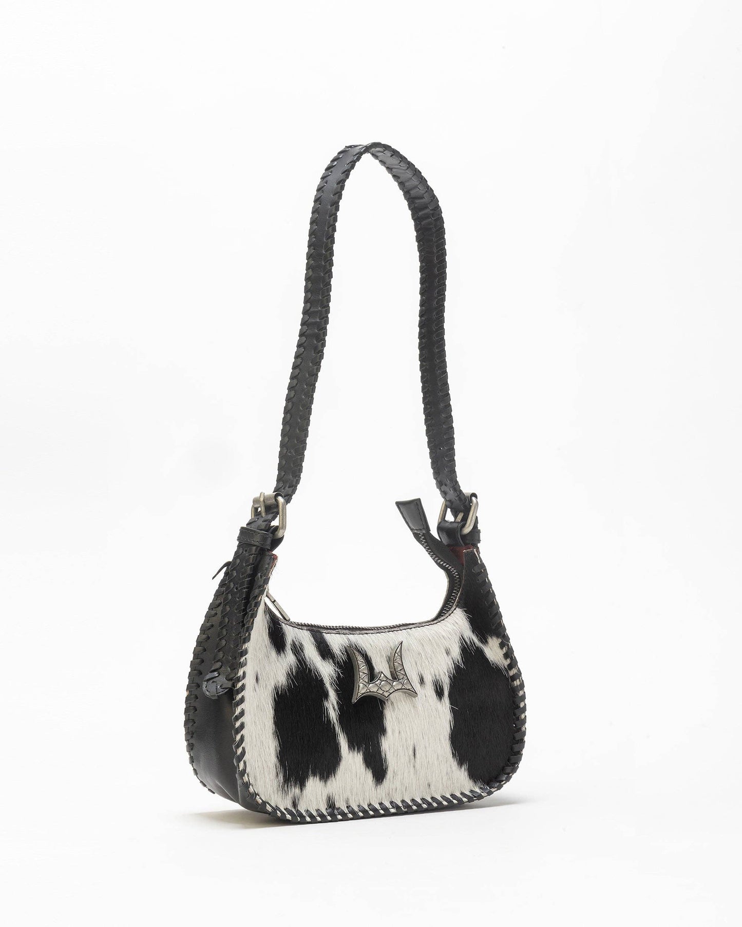 Loyal West - Dannia Medium Purse In Black & White Cowhide
