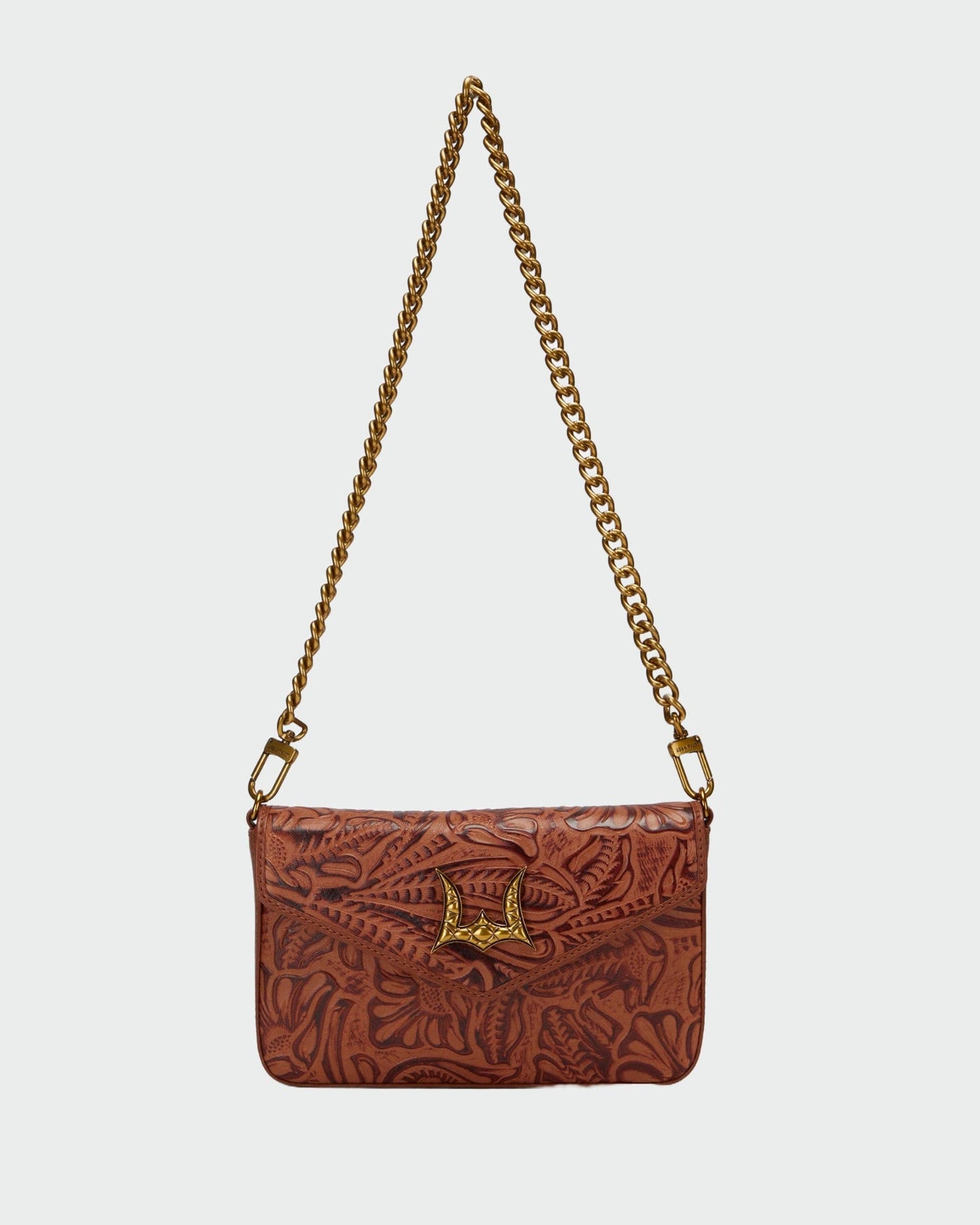 Myra Bag - Loyal West The On The Go Mini Chain Bag- In Brown & White Cowhide And Calfskin - Single