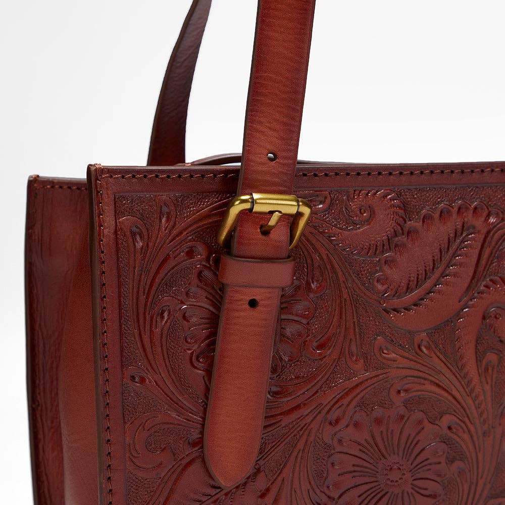 Myra Bag - Loyal West Mivva Handtooled Mini Bag - Soft Walnut Leather - Single