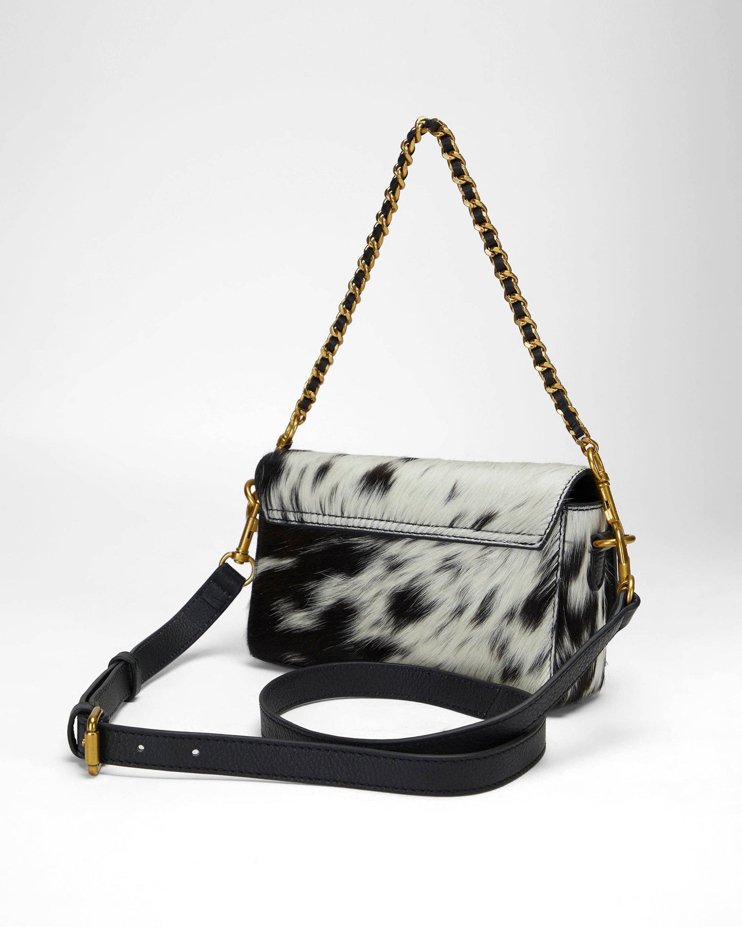 Loyal West - Savi Mini Bag In Black & White Cowhide
