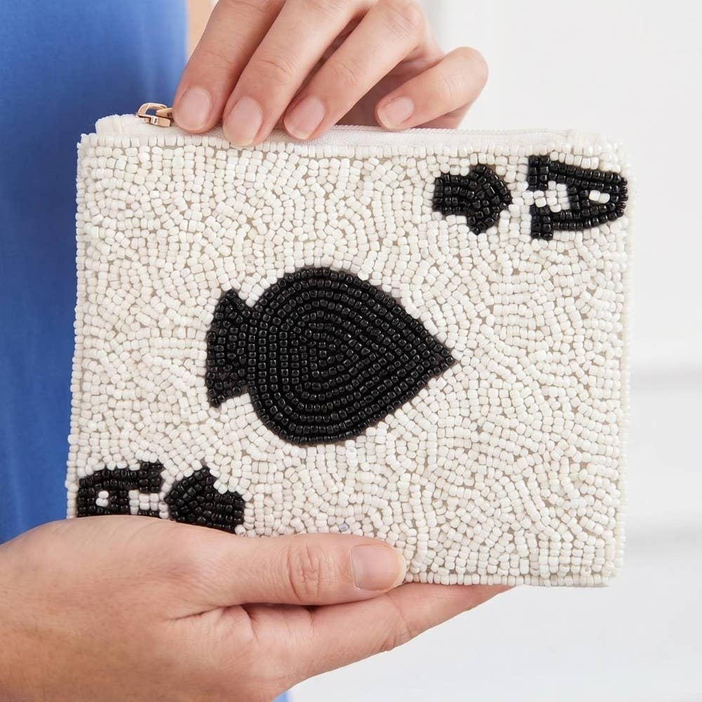 Anarchy Street - Seed Beaded Ace Card Coin Purse - MULTI