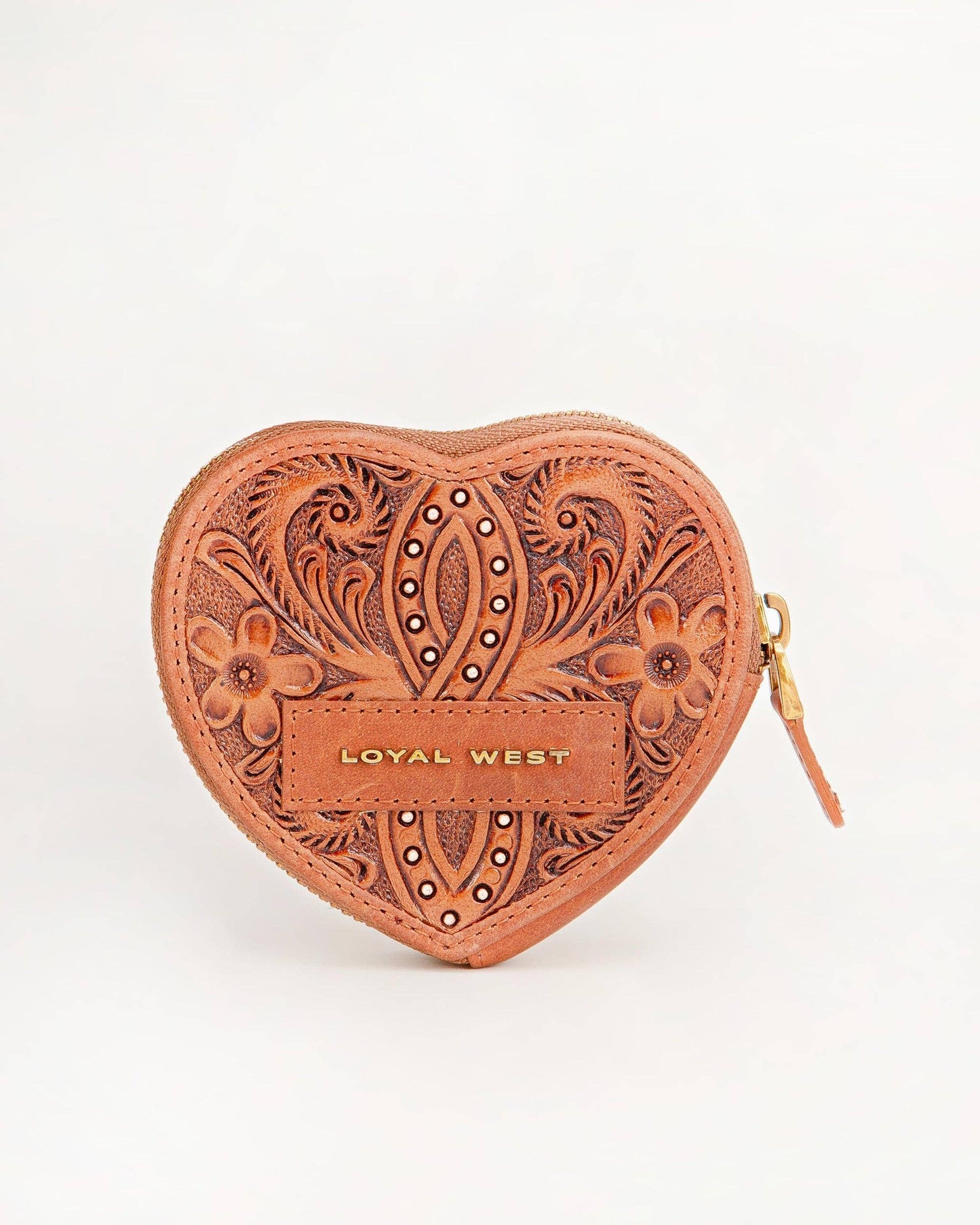 Loyal West - Hand-Tooled Leather Cupid Coin Pouch