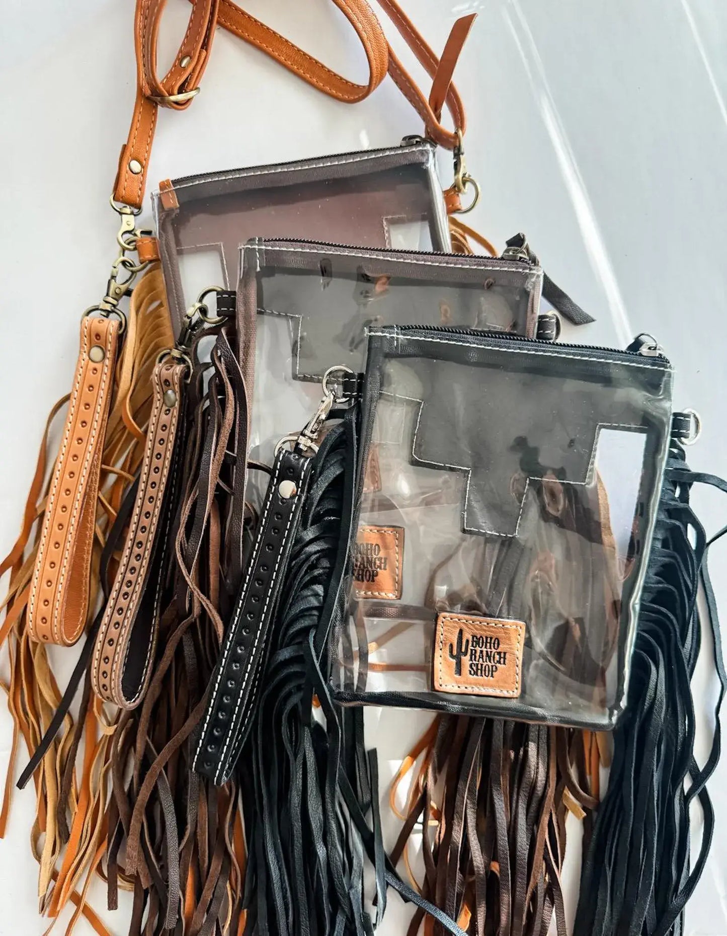 Boho Ranch Shop - SHAYNE SMALL - Hand Tooled Clear Crossbody Concert bag - Black