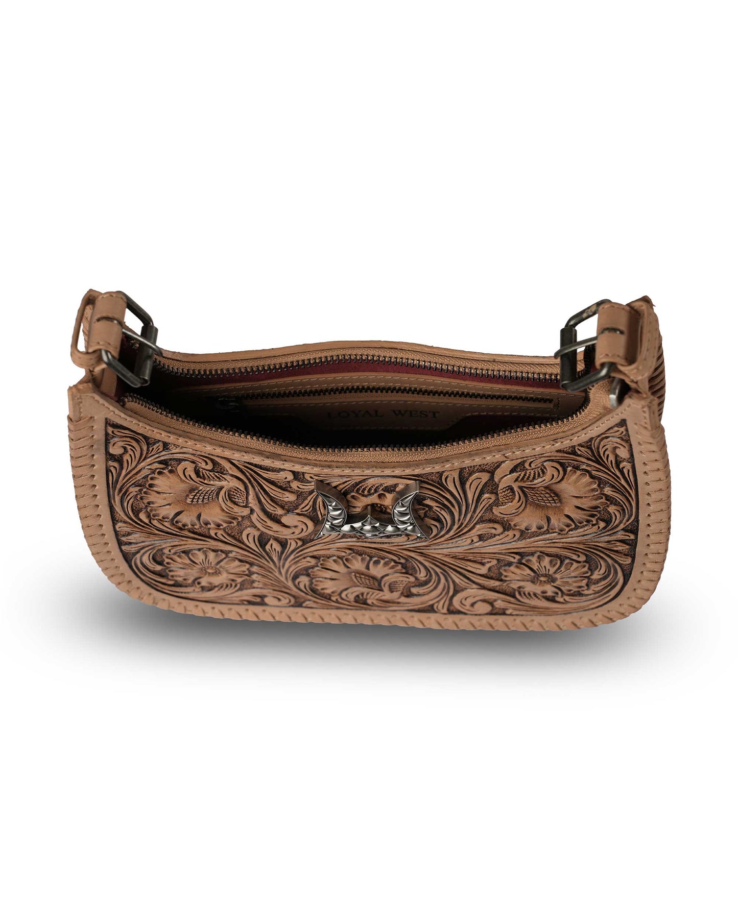 Loyal West - Handtooled Dannia Large Purse - Saddle Brown - NaN / Saddle Brown