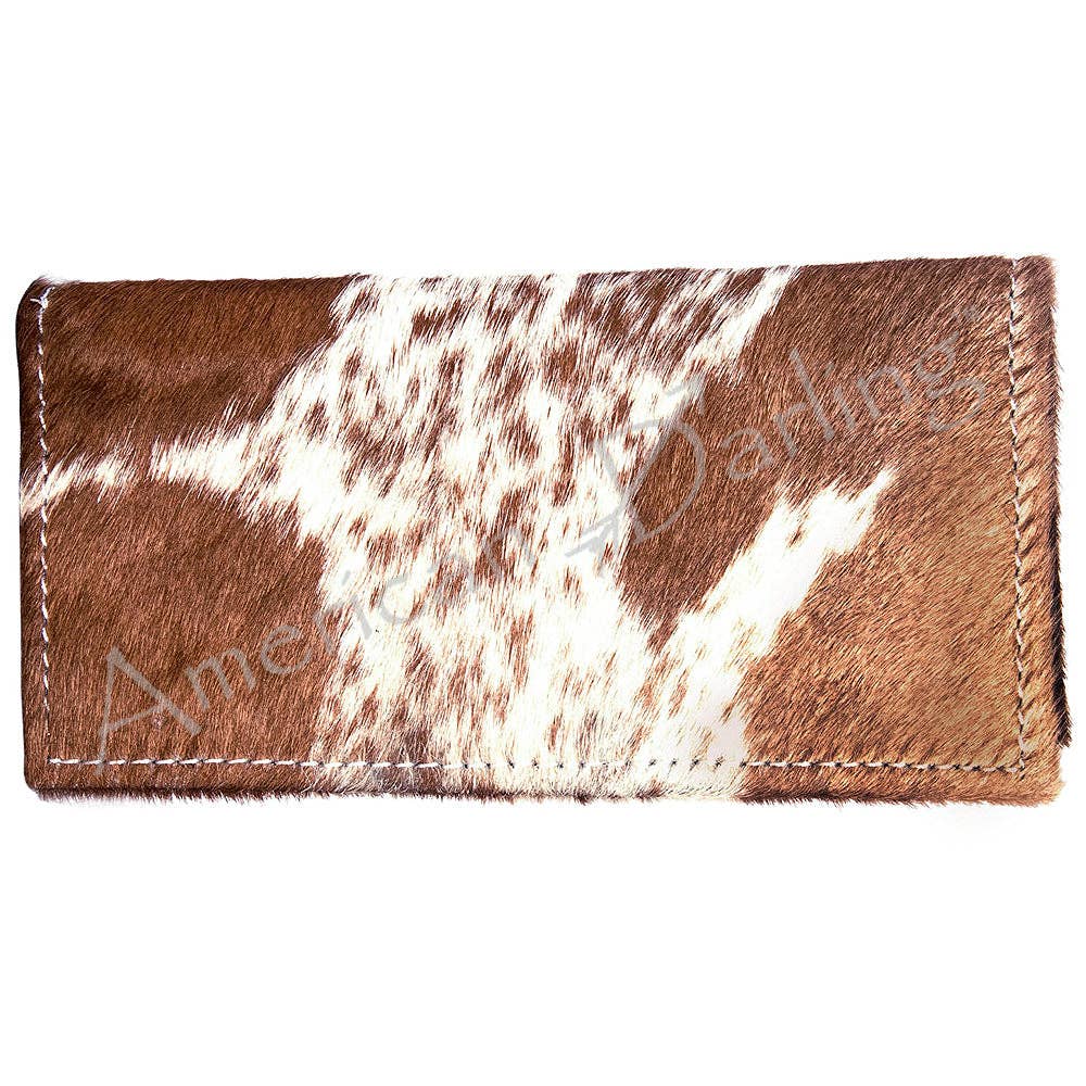 LS Western - ADBG258 American Darling Wallet Bag - Handcrafted Hair-On Cowhide & Genuine Leather Western Wallet - ADBG258TRQ