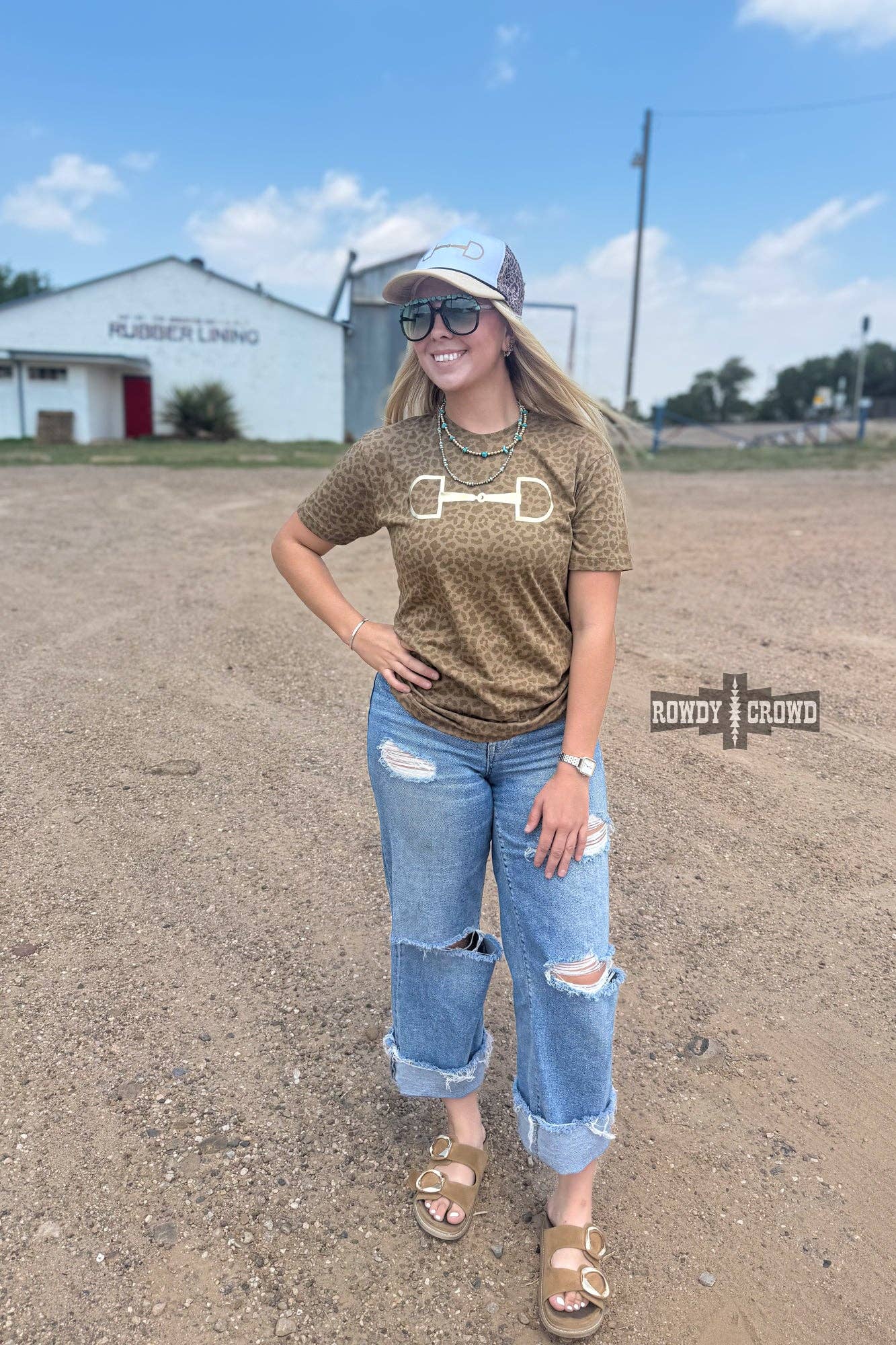 Rowdy Crowd Clothing - BROWN Leopard Bit Tee - Medium