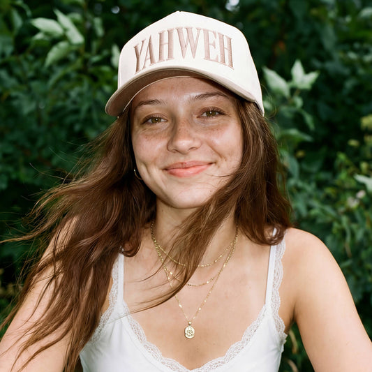 Hana - C.C YAHWEH Letter Embroidered on Brim Two Tone Trucker Hat