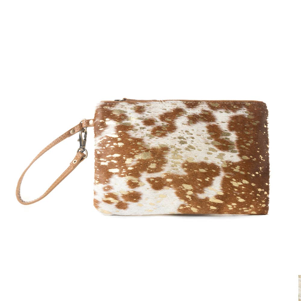 Myra Bag - Stardust Pony Western Pouch for Women in brown with foil hairon detail - Brown