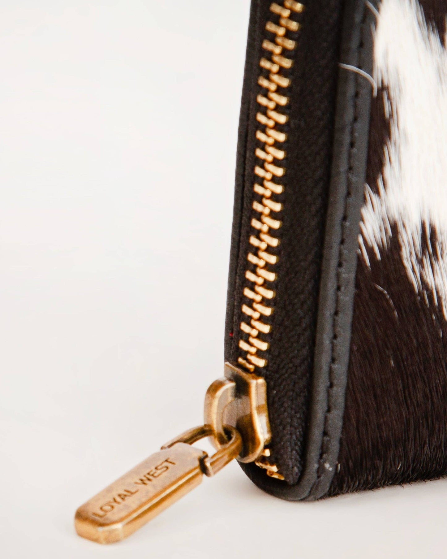 Loyal West - Ranch Road Cowhide Jewellery Case - Letter / BLACK & WHITE COWHIDE