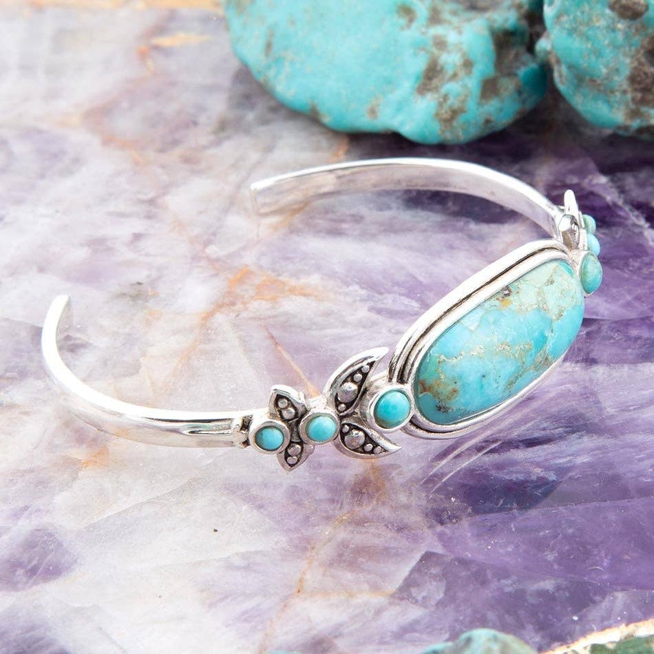 Barse Jewelry - Emile Blue Turquoise Silver Cuff Bracelet