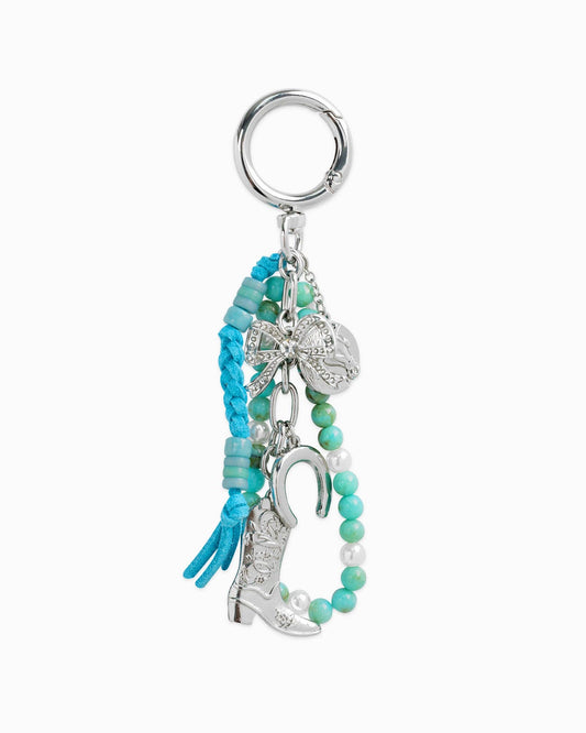 Sessori - Western Turquoise Bow Bead Rope Bag Charm