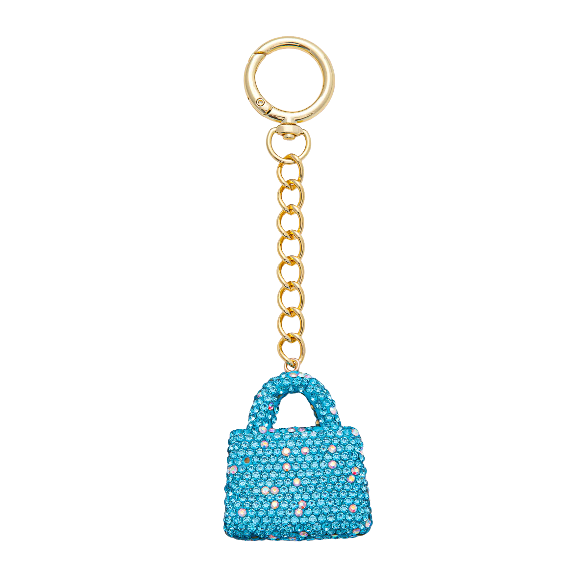 Simply Jewels - Bedazzled Purse Bag Charm Keychain round gold clip BC-21WB0258 - BC-21WB0262