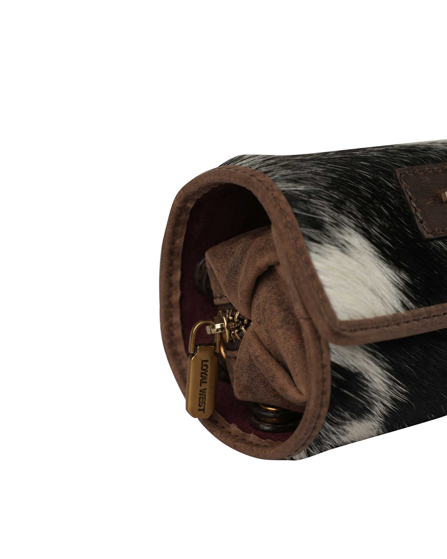 Loyal West - Canyon Jewellery Case - Black & White Cowhide