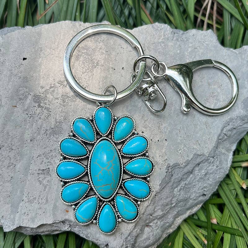MKS America - Western Style Turquoise Keychain - Color_3 / M