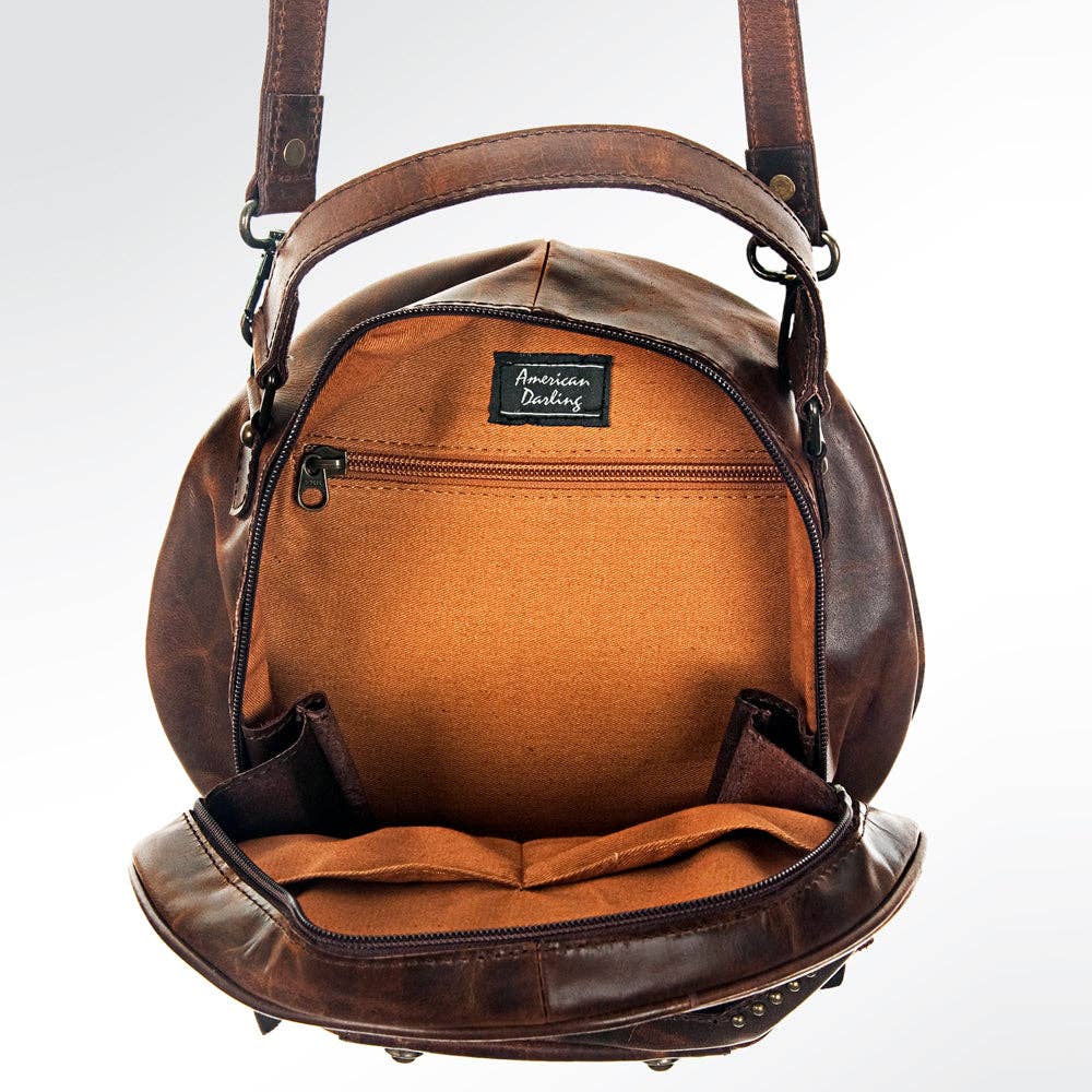 LS Western - ADBG691 American Darling Handcrafted Hair-On Cowhide Western Leather Canteen Bag - ADBG691