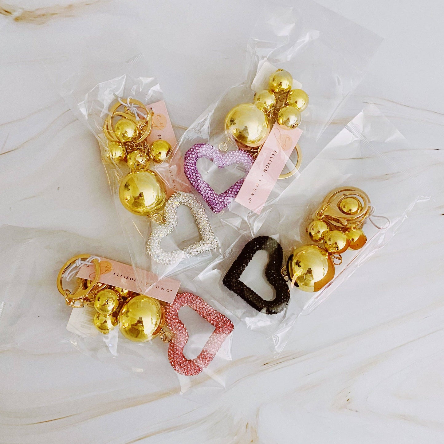 Ellison+Young - It Girl Glam Heart Bauble Key Chain
