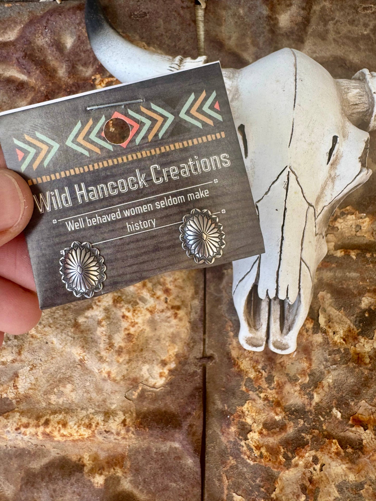 Wild Hancock Creations - Mini Concho Stud Earrings/Western Stud Earrings