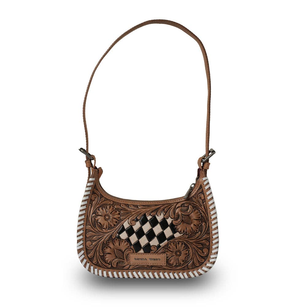 Loyal West - HANDTOOLED DANNIA MEDIUM PURSE CHECKERED EDITION - Checkered Edition