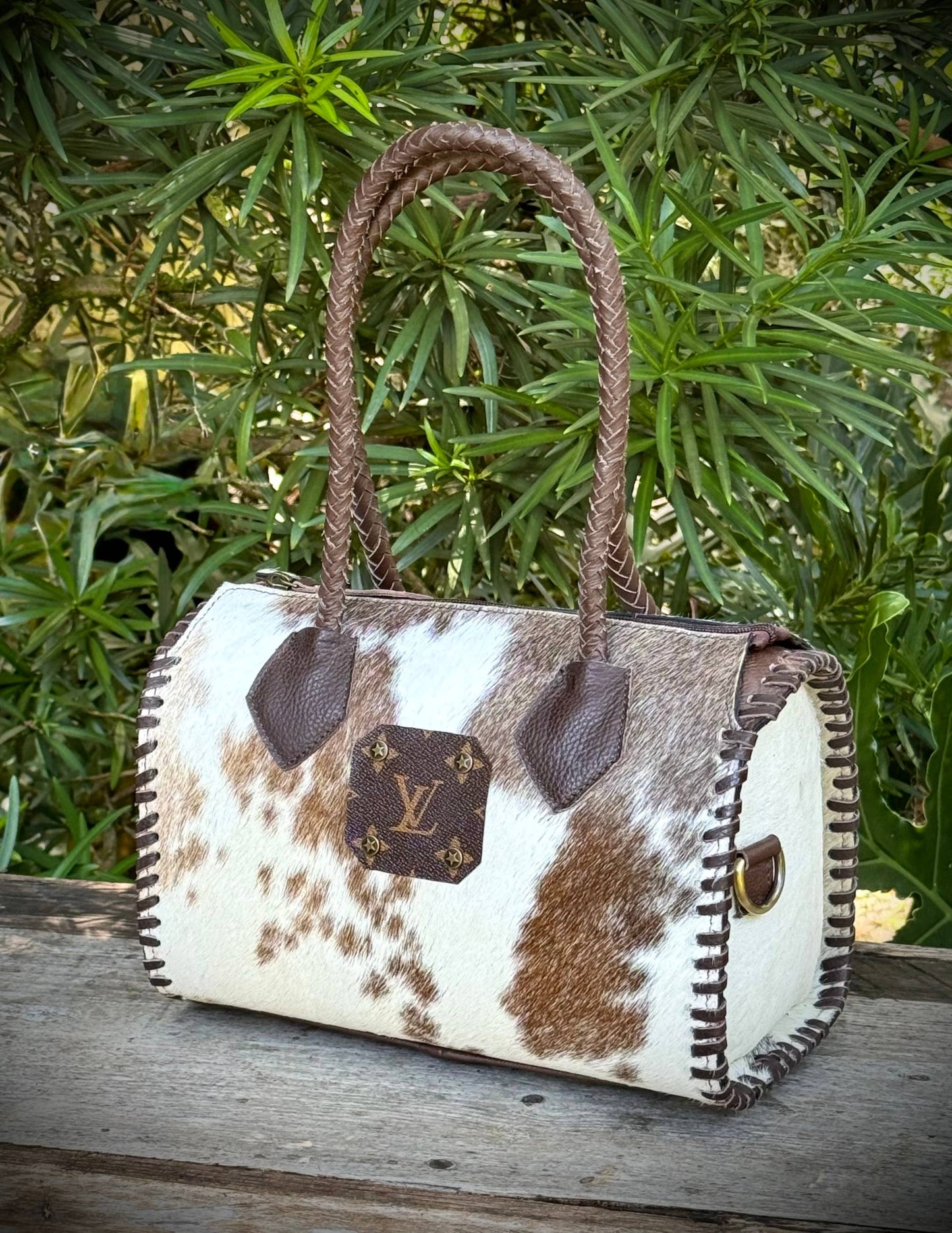 Southern Junkie Gypsy Boutique - Upcycled LV Cowhide Leather Speedy Bag Western