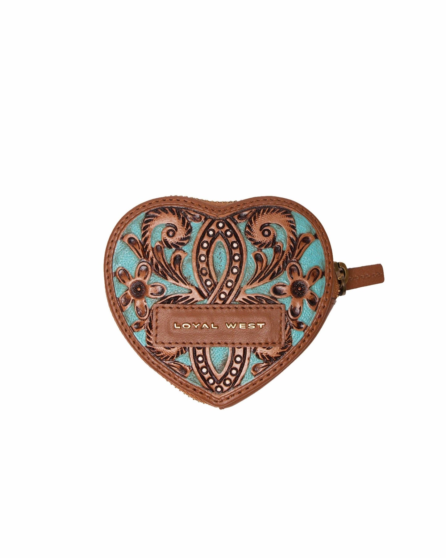 Myra Bag - Cupid Coin Pouch Handtooled Leather - Whiskey & Water - Single