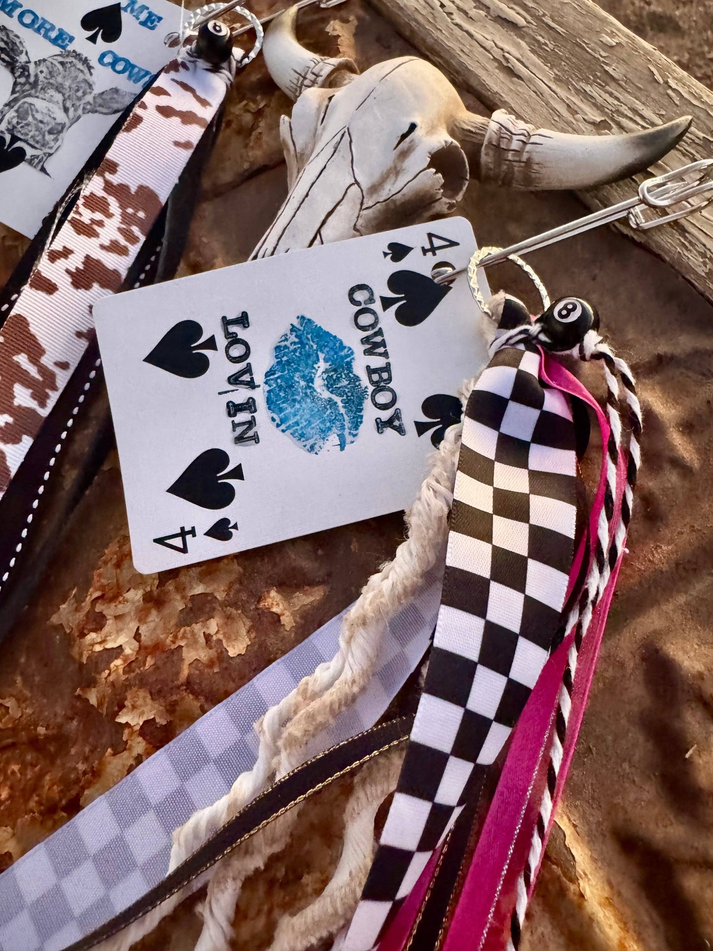 Wild Hancock Creations - Western Keychain/Fringe Keychain/Purse Accessory - BUY ME MORE COWS