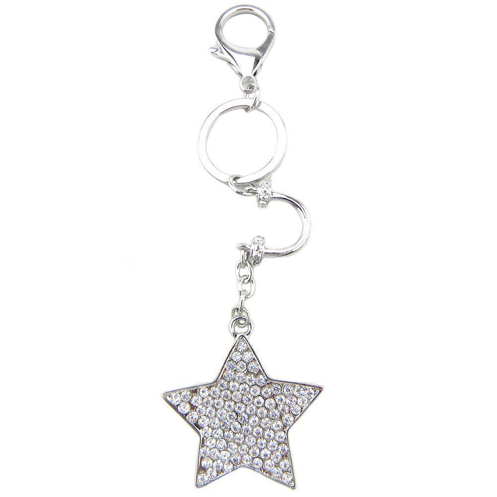 Western Elite Jewelry - KC-011 SILVER PLATING STAR CHARM KEY CHAIN/KEY FINDER