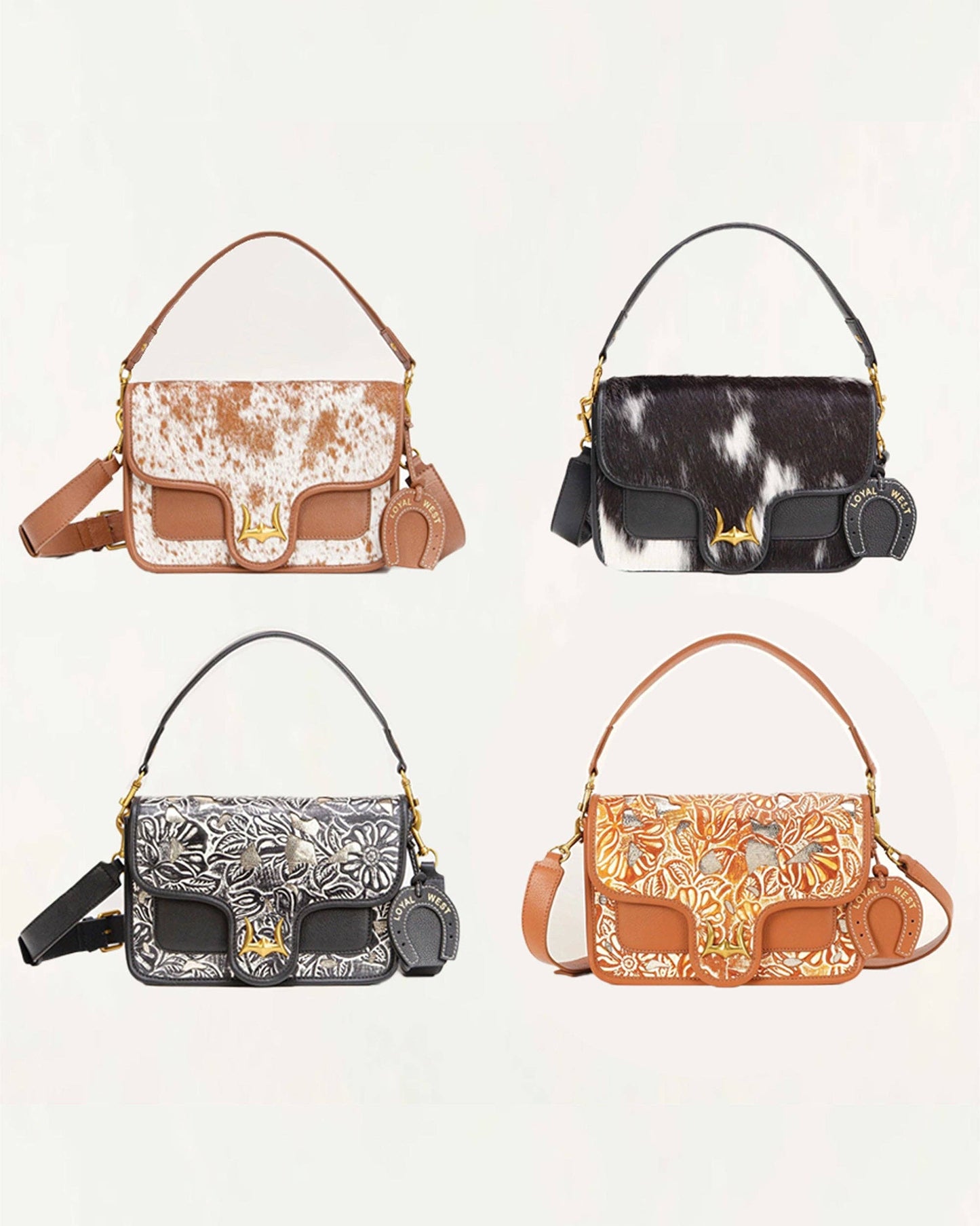Loyal West - Shell Medium Purse – Brown & White