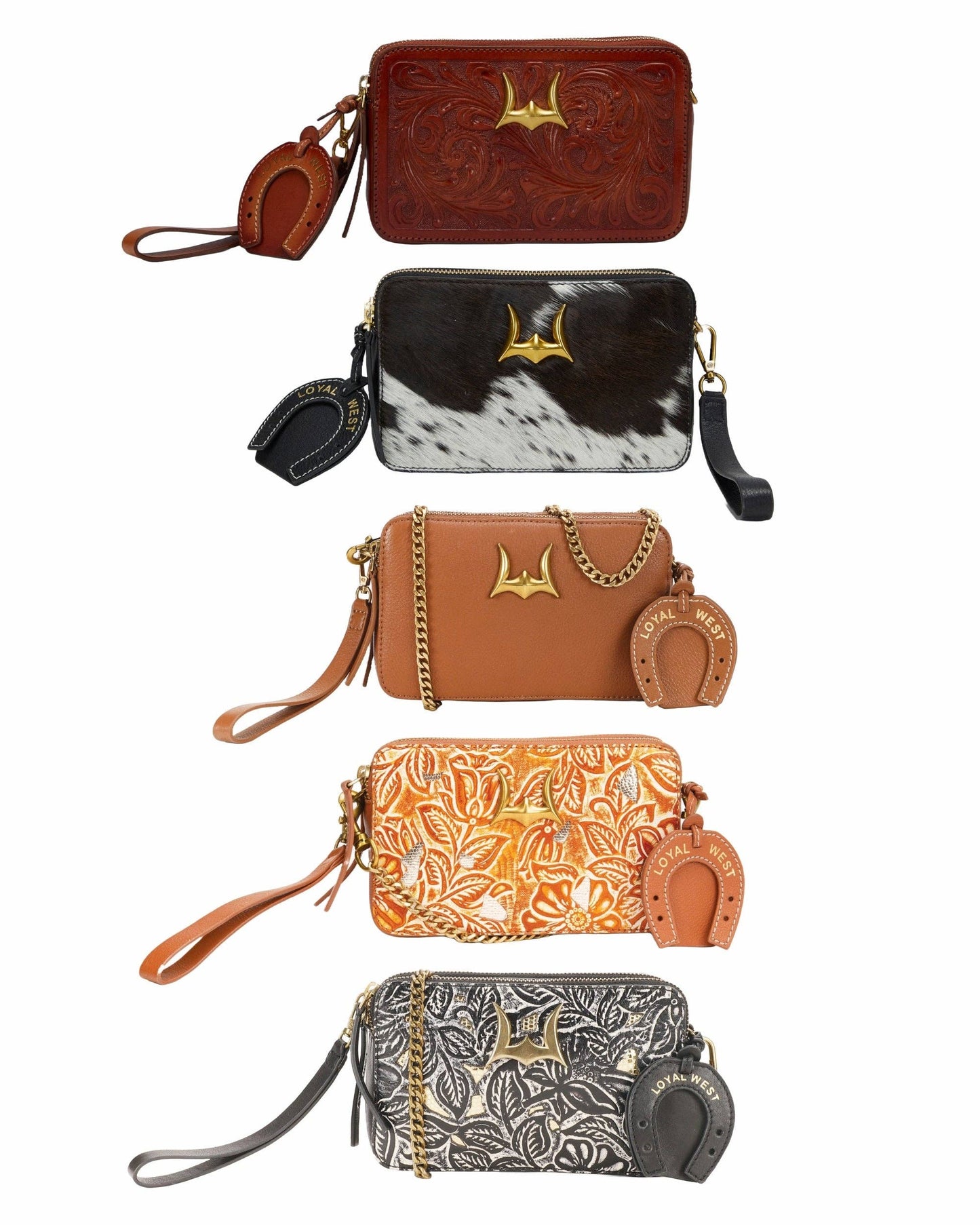 Myra Bag - Loyal West Shell Mini Purse In Black & White Cowhide - Single
