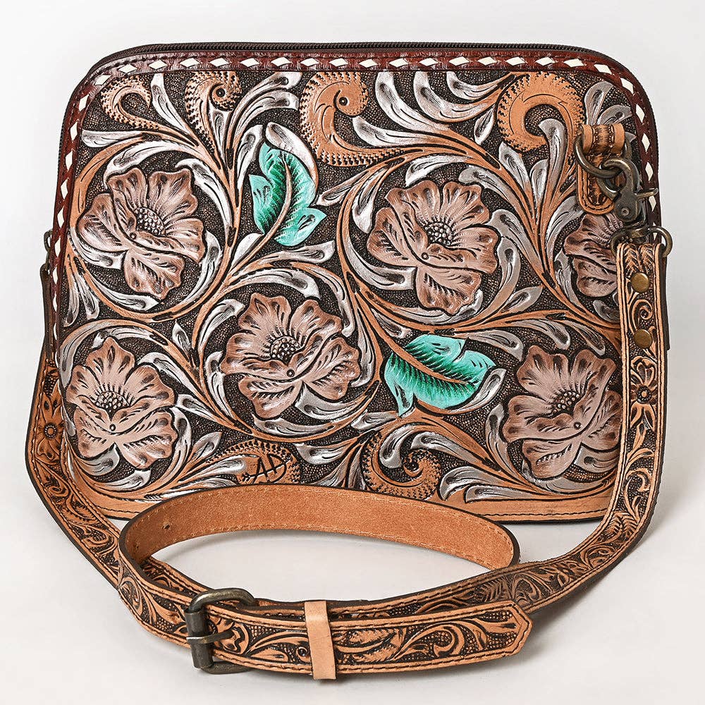 American Darling Hand Tooled Crossbody Bag | Sunflower Western Purse - ADBG1719A