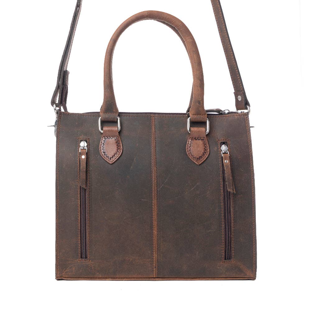 Myra Bag - Timber Trail Hairon Leather Concealed Carry Bag in Cream Mocha - Cream Mocha