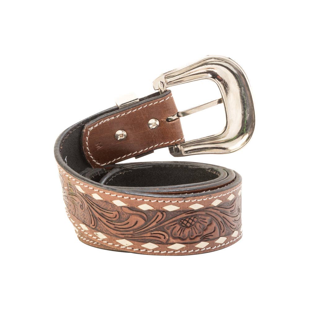 Myra Bag - Talavera Handtooled Leather Belt for Women in Ember - Ember / M