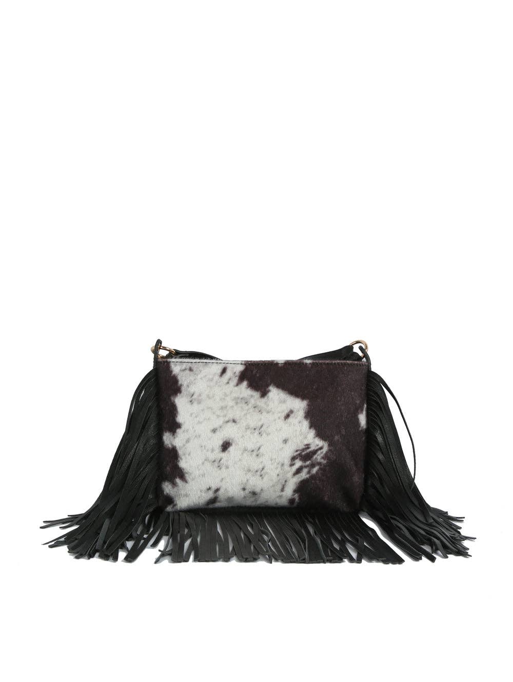 Handbag Factory Corp - Cowhide Fringe Shoulder Bag - Black