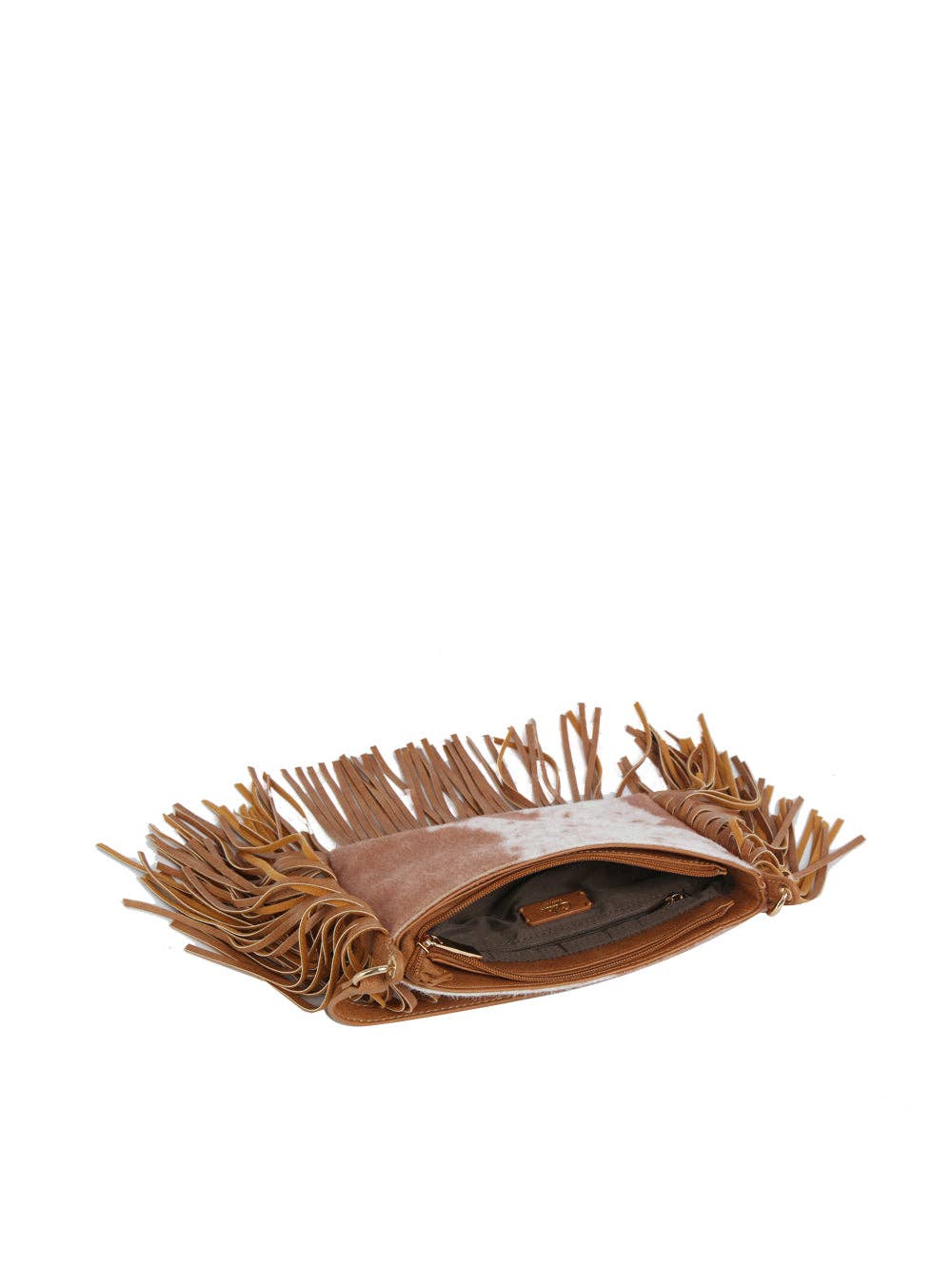 Handbag Factory Corp - Cowhide Fringe Shoulder Bag - Brown