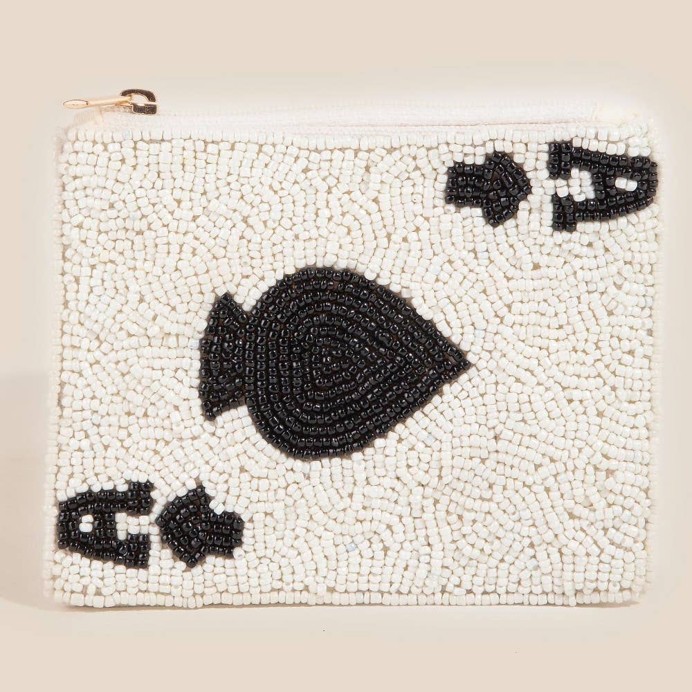 Anarchy Street - Seed Beaded Ace Card Coin Purse - MULTI
