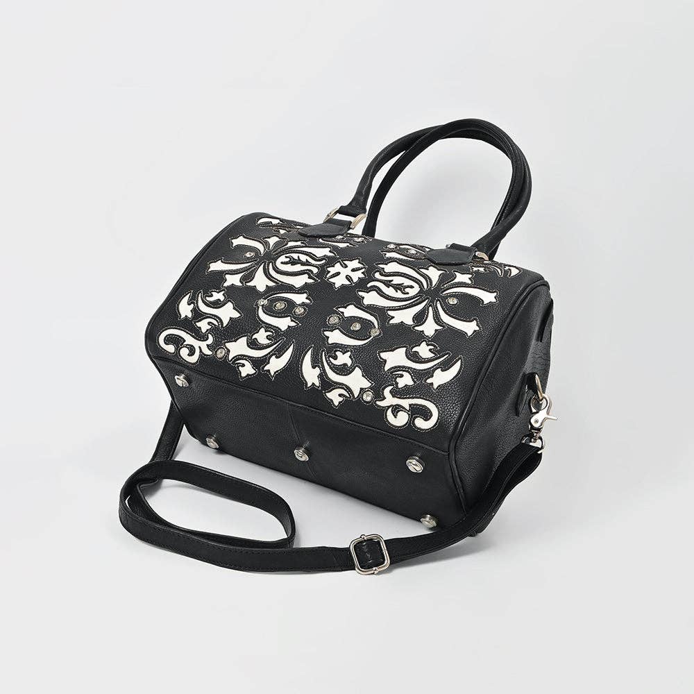 ADBGM897 Western Floral Overlay Leather Speedy Bag - American Darling