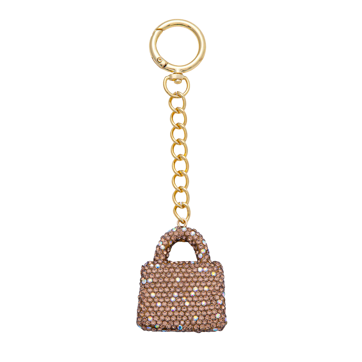 Simply Jewels - Bedazzled Purse Bag Charm Keychain round gold clip BC-21WB0258 - BC-21WB0262