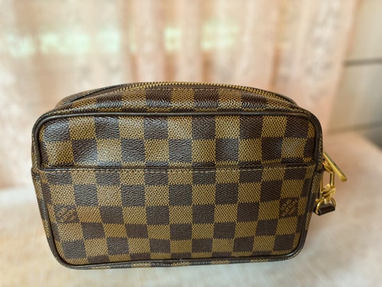 Louis Vuitton Pochette Saint Paul Clutch Bag Damier Ebene Canvas