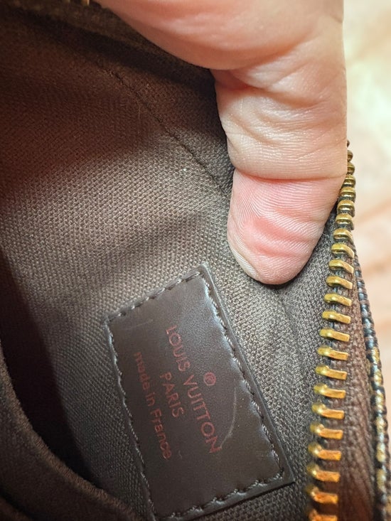 Louis Vuitton Pochette Saint Paul Clutch Bag Damier Ebene Canvas